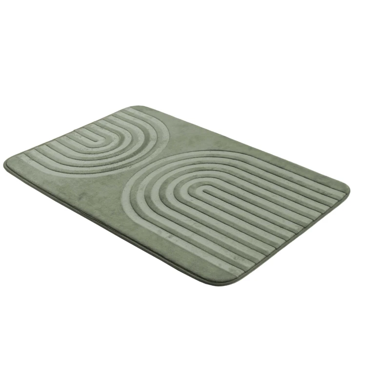 Tapis de bain antidérapant en microfibre à relief graphique
