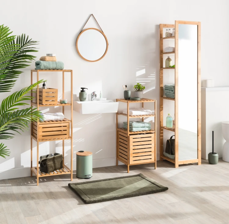 Panier de rangement en bambou naturel