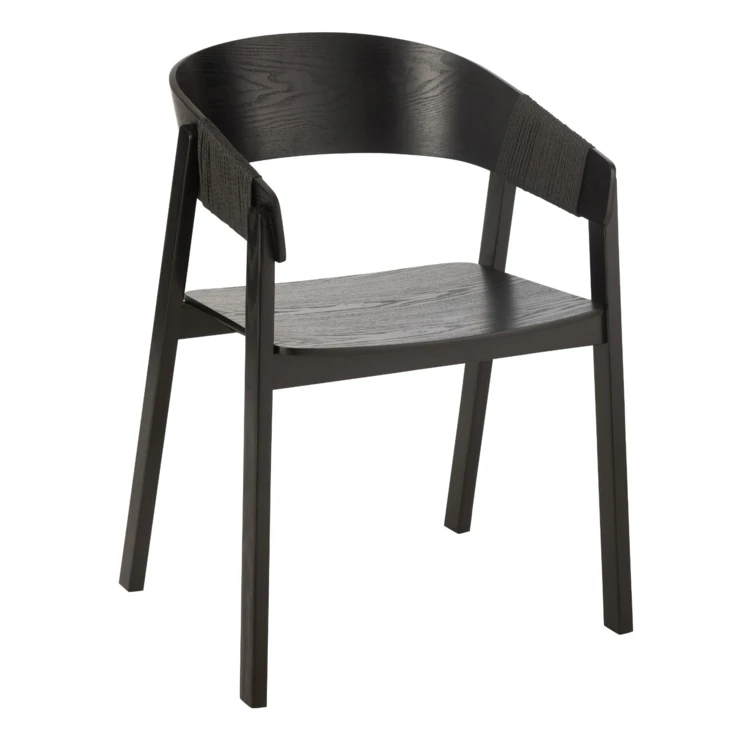 Chaise salle à manger en bois de frêne accoudoirs