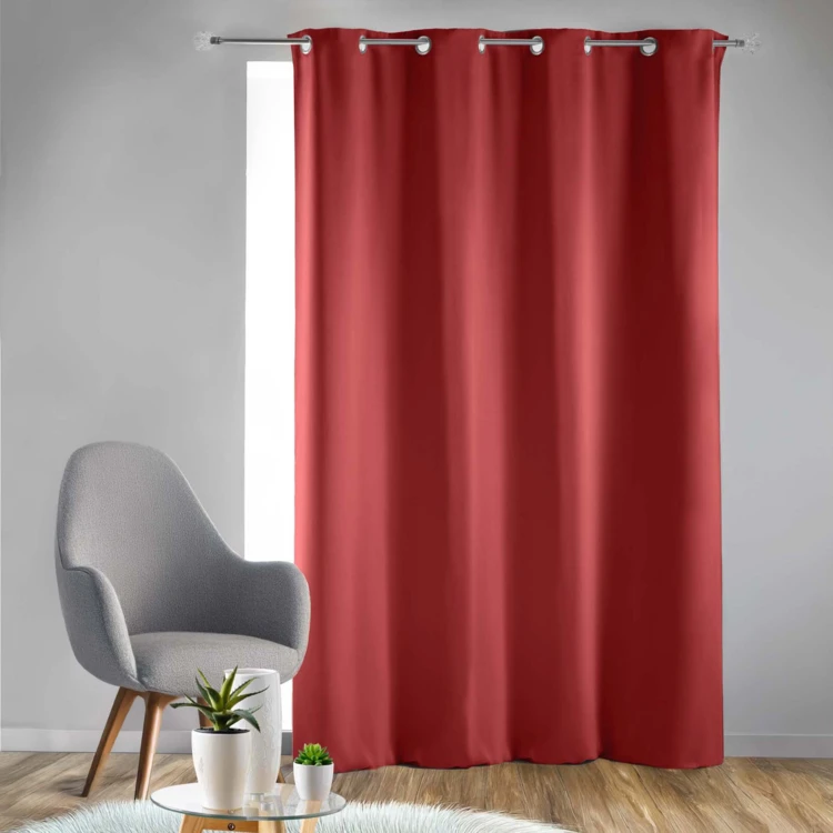 Rideau occultant uni à oeillets