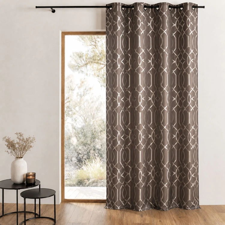 Rideau Ameublement en Jacquard Motif Géométrique