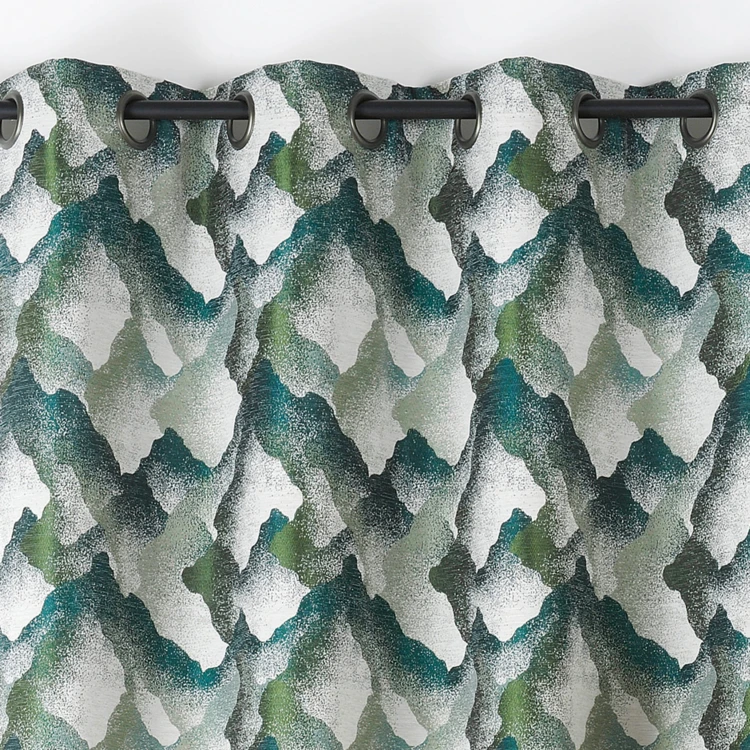 Rideau jacquard à oeillets motif minéral