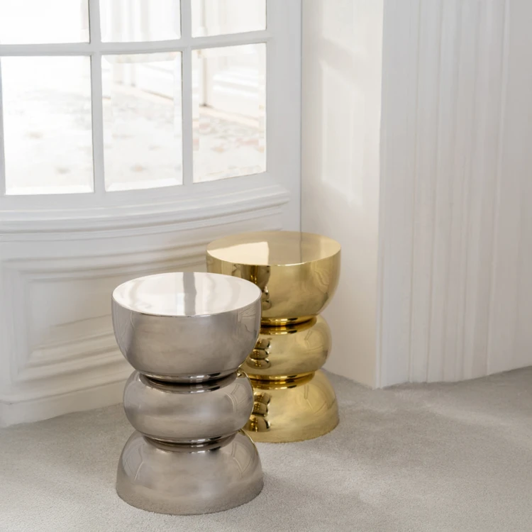 TABLE D'APPOINT CHROME FER NOIR