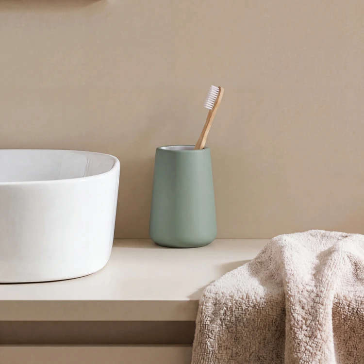 Porte-brosse à dents en grès céramique