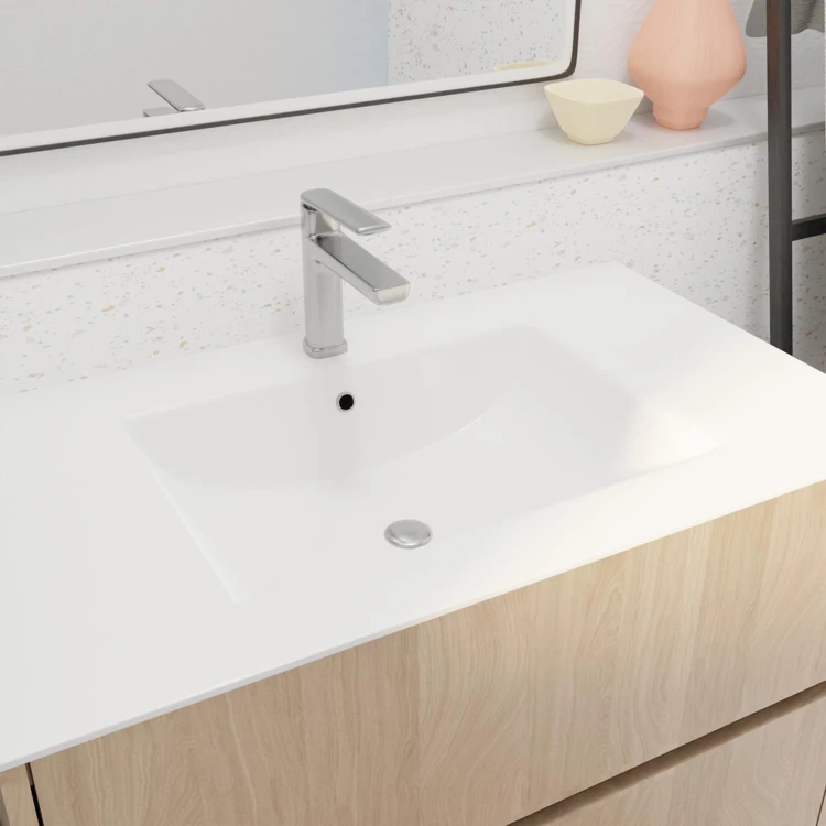 Meuble de salle de bains suspendu 2 tiroirs avec vasque