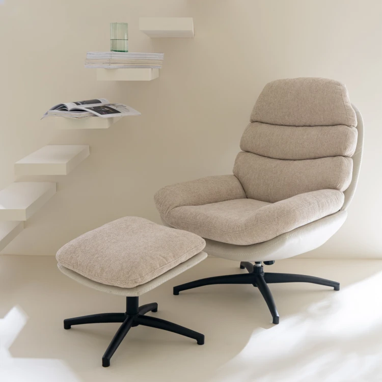 Sillón relax giratorio con reposapiés