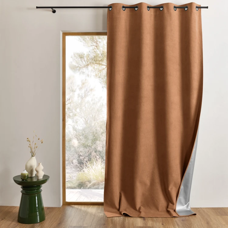 Cortina térmica 100% opaca con ojales y reflector de calor