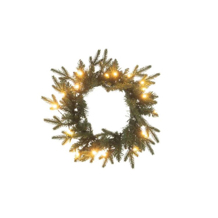 COURONNE 40 LED ROND PLASTIQUE VERT FONCÉ LARGE