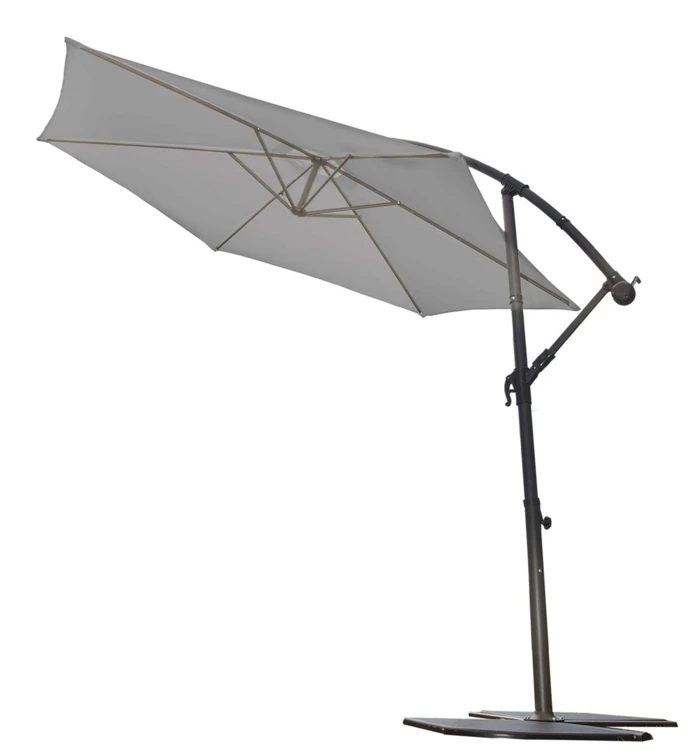 Parasol desviado efecto mate con manivela Ø3m