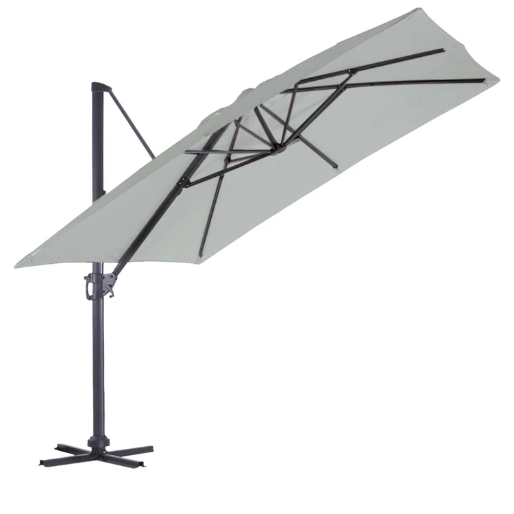 Parasol en Aluminium à Pied Déporté de 3 x 3 m