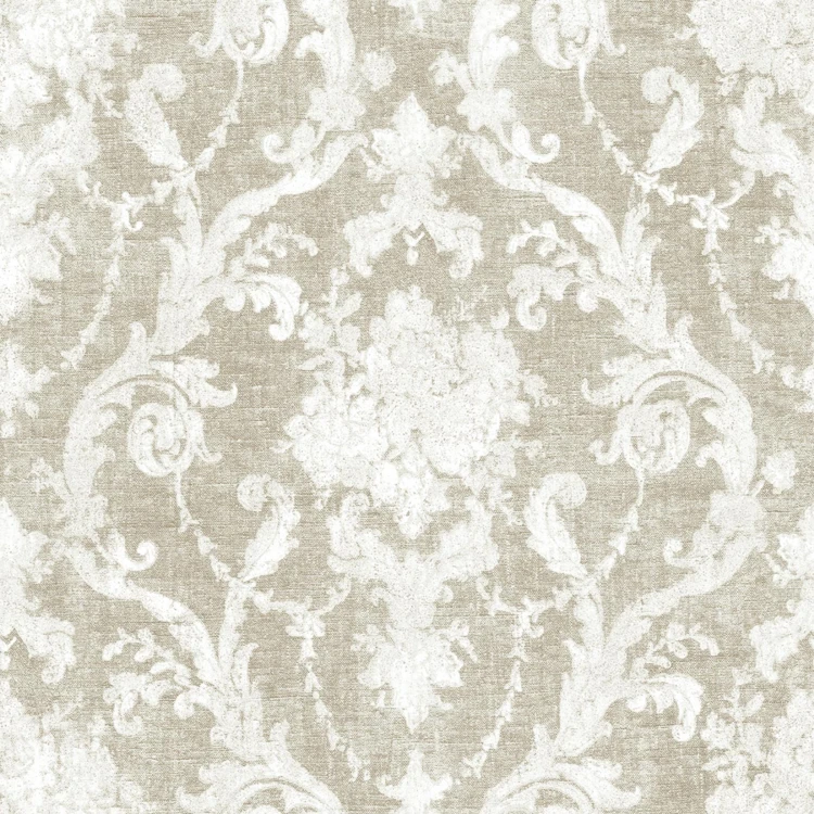 Tissu obscurcissant motif grandes fleurs baroques