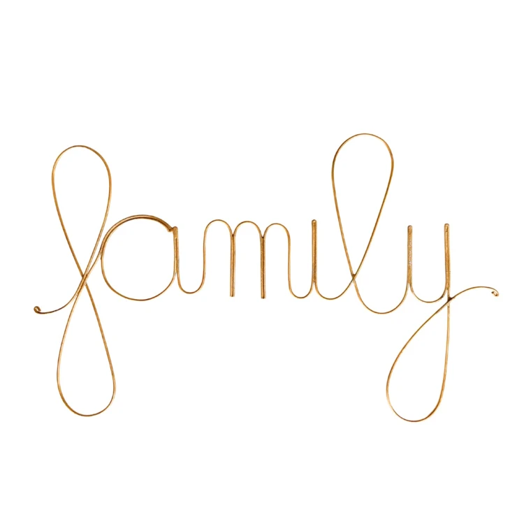 Mot fil de laiton doré "FAMILY"