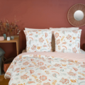 Dreiteiliges Bettwäsche-Set mit reversiblen Blumenmuster