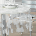 Mantel de mesa redondo de cristal impreso con hojas