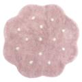 Alfombrilla redonda lavable little biscuit rosa mini