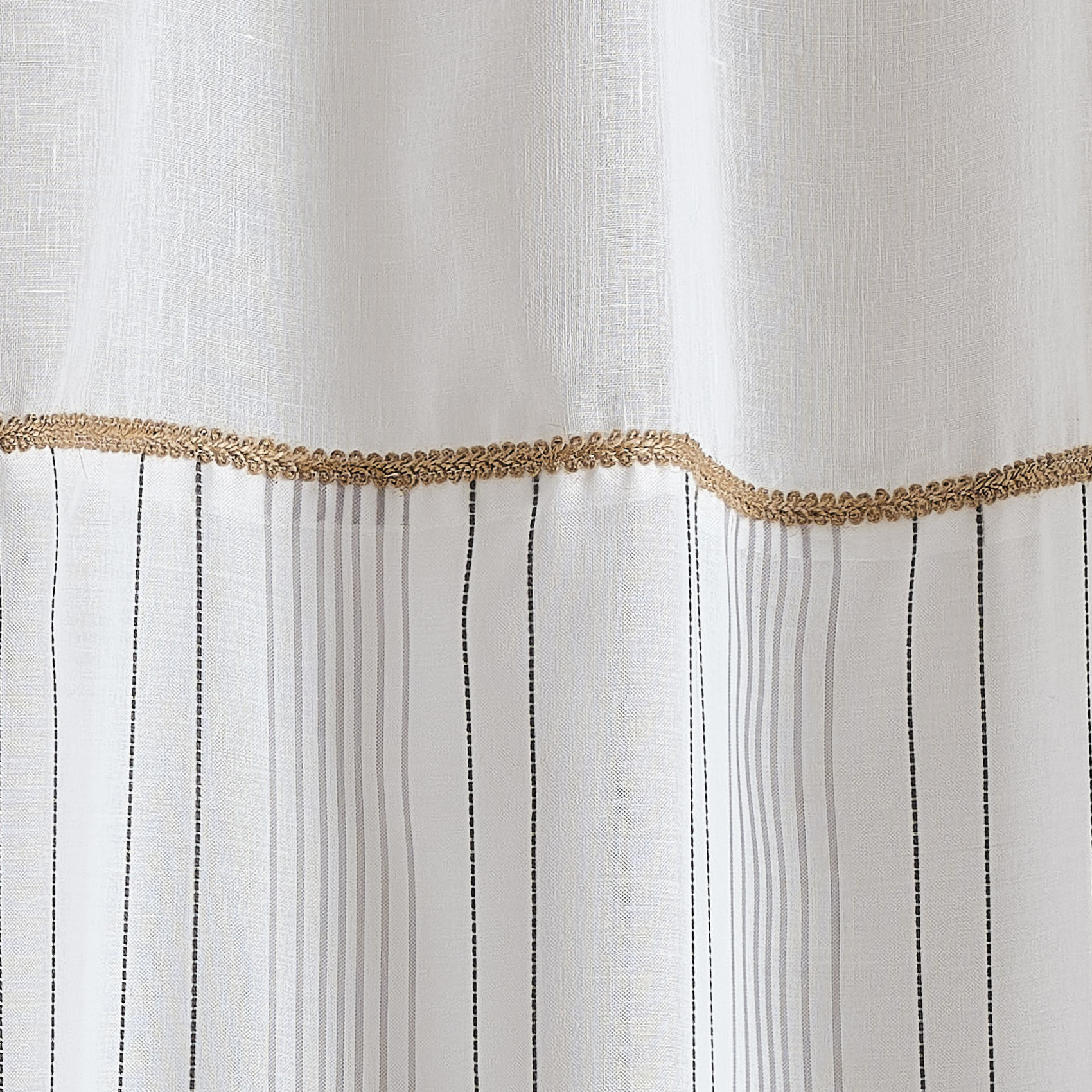 Voilage tamisant à nouettes avec parement et finition jute — vue 3