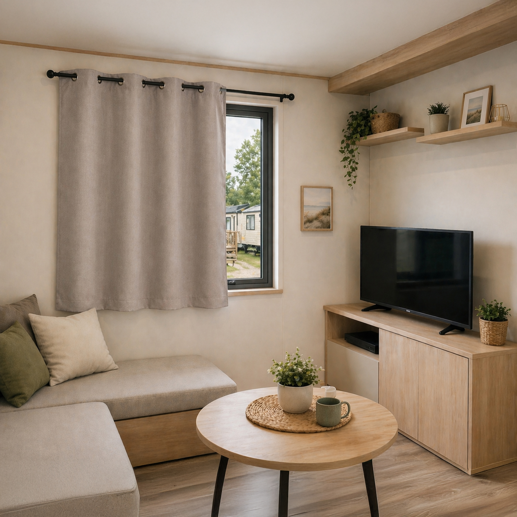 Rideau occultant spécial mobil home pour fenêtres et baies vitrées