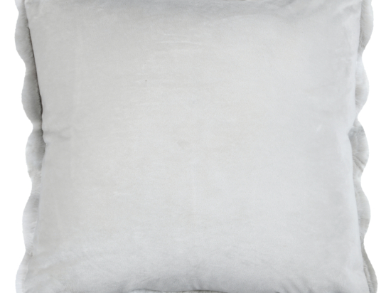 Coussin Déhoussable Imitation Fourrure 45x45 Cm - Gris Antarctique, Doux Et Chaleureux - Pour Canapé, Lit