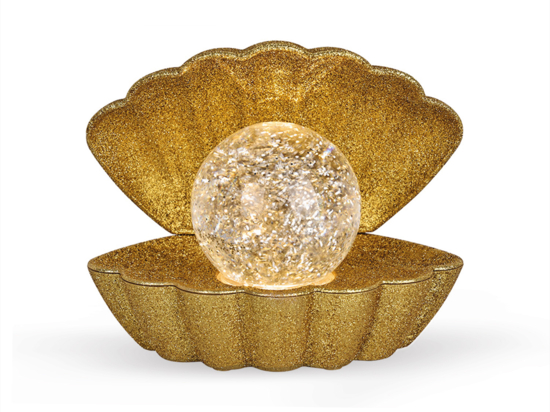 Lampe coquillage lumineuse à effet pailleté