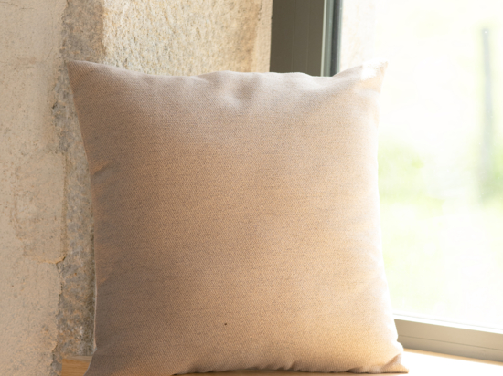 Coussin Façon Jacquard Tête De Cheval – 45x45cm, Dos Lin, Fermeture éclair