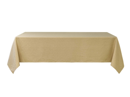Une nappe en poylester avec un effet lin chiné très réussi
