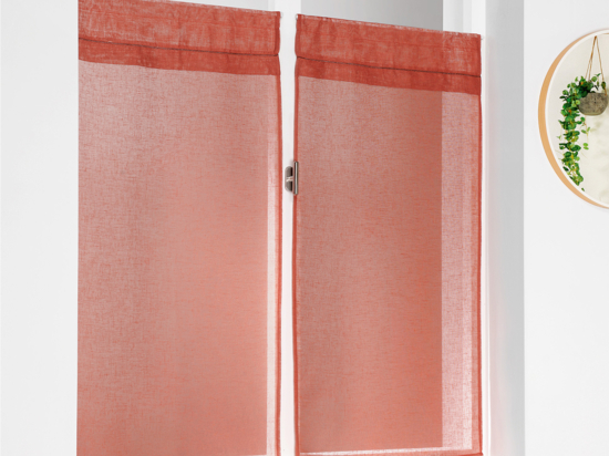 Vitrages à La Paire Cordelette - Blanc - 55 X 120 Cm - Polyester