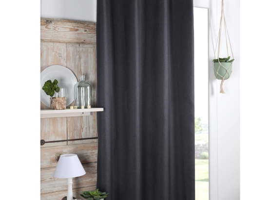 Rideau Occultant 280x260 cm Doublure polaire Polyester Anthracite