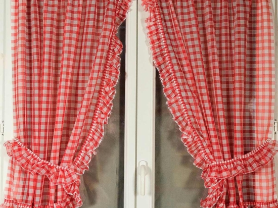 Batwing Batman Cortinas Listas Para Colgar Rojas A Cuadros - Con Anillos Ojales Y Forro Superior, Estilo Contemporáneo Cortinas Algodón Blend Homemaker