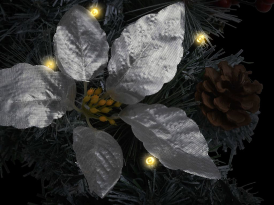 Couronne De Noël WeRChristmas 75 Cm - 50 Lumières LED Multicolores Avec Minuterie