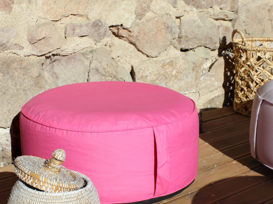 Pouf Gonflable d'Extérieur – Rond 56 × 25 cm – Ultra Doux & Design Tendance