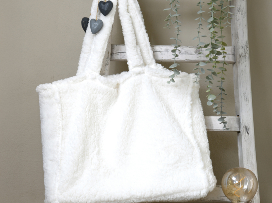 Tote Bag En Fausse Fourrure Douce Crème | Accessoires | PLT FR