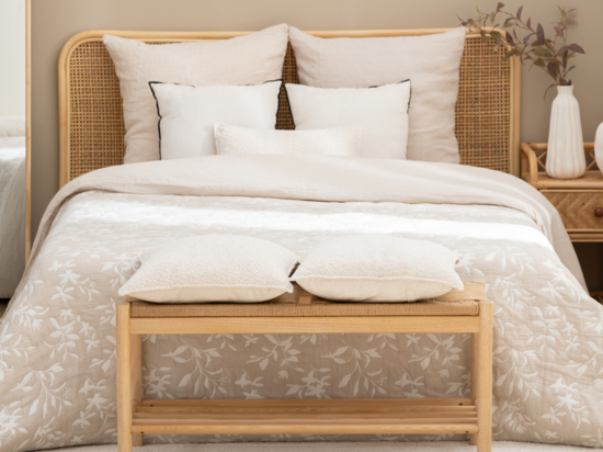 Chapka Mountain Toile de coton mélangé matelassé beige