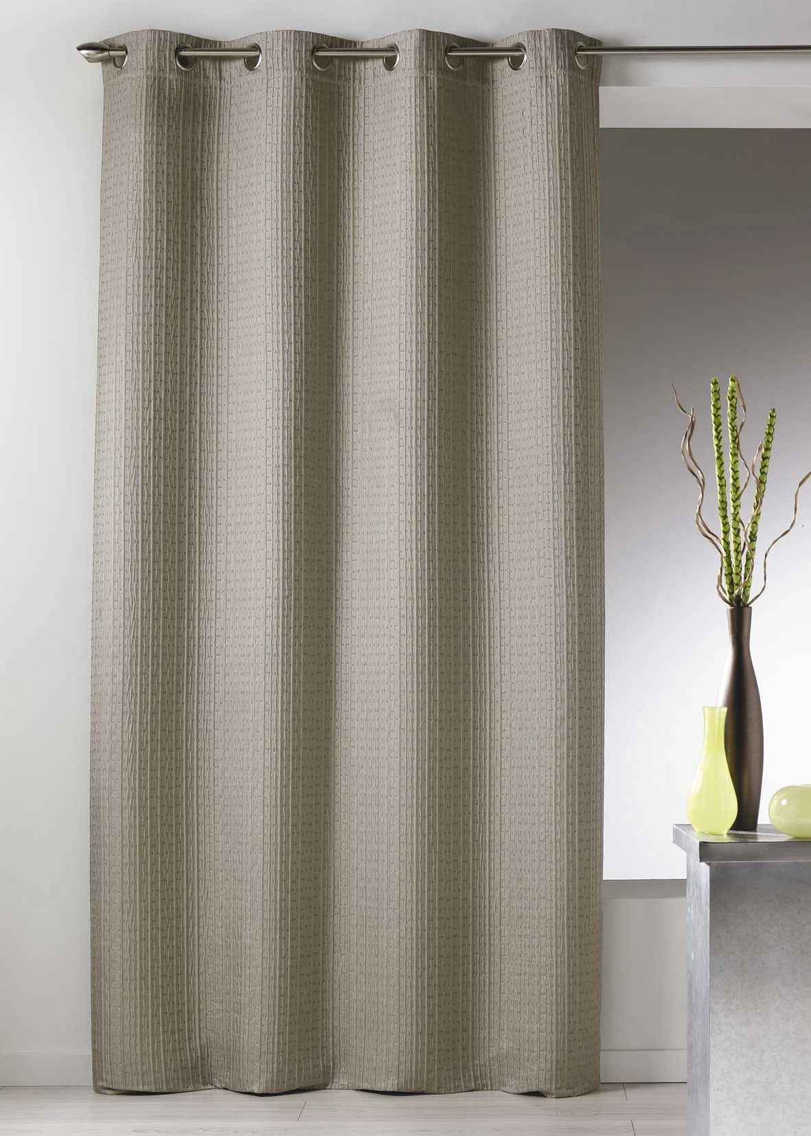 Rideau épais en Jacquard Uni à Reliefs | HomeMaison