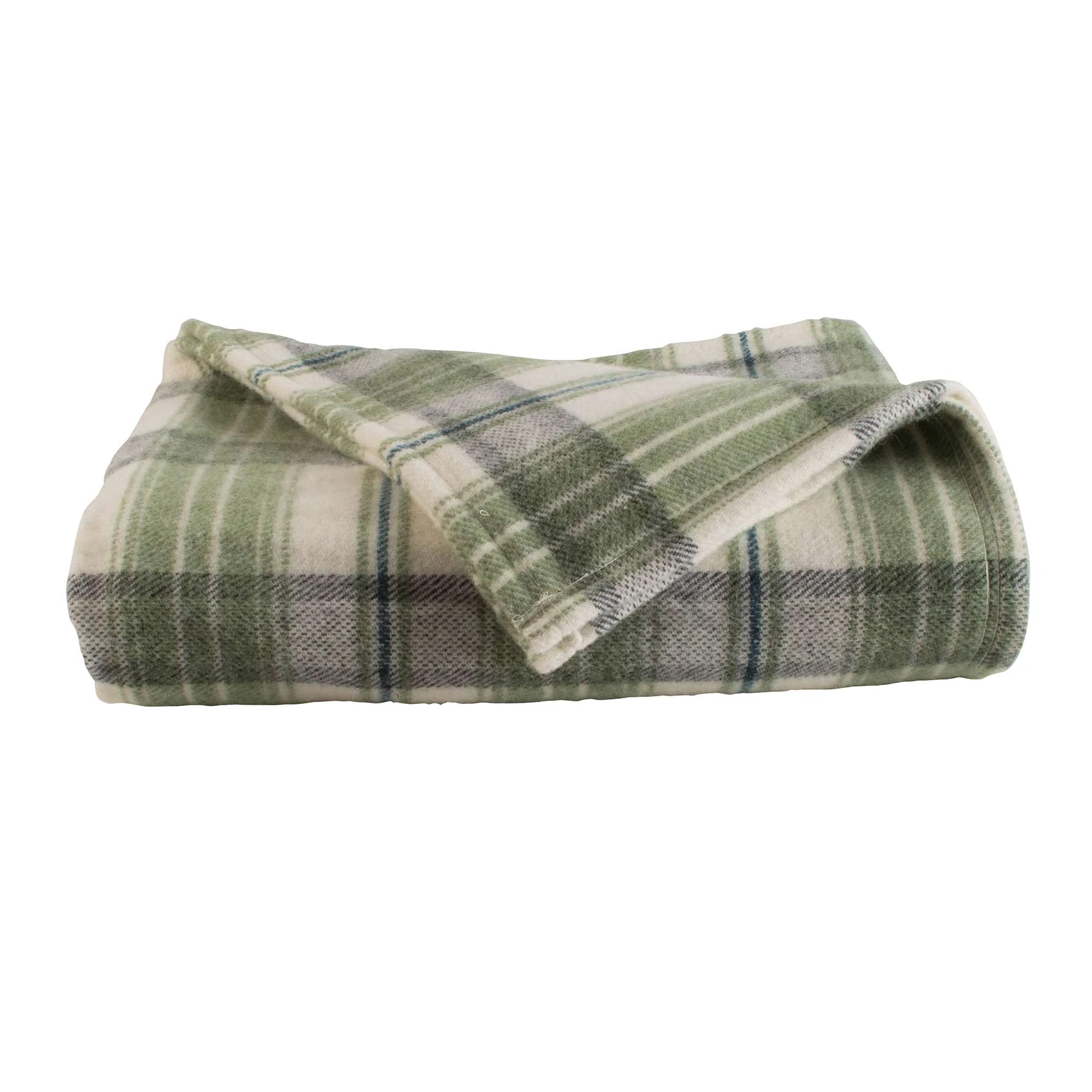 Couverture Voyage Laine Tartan Highland Tweeds Multicolore Pompons