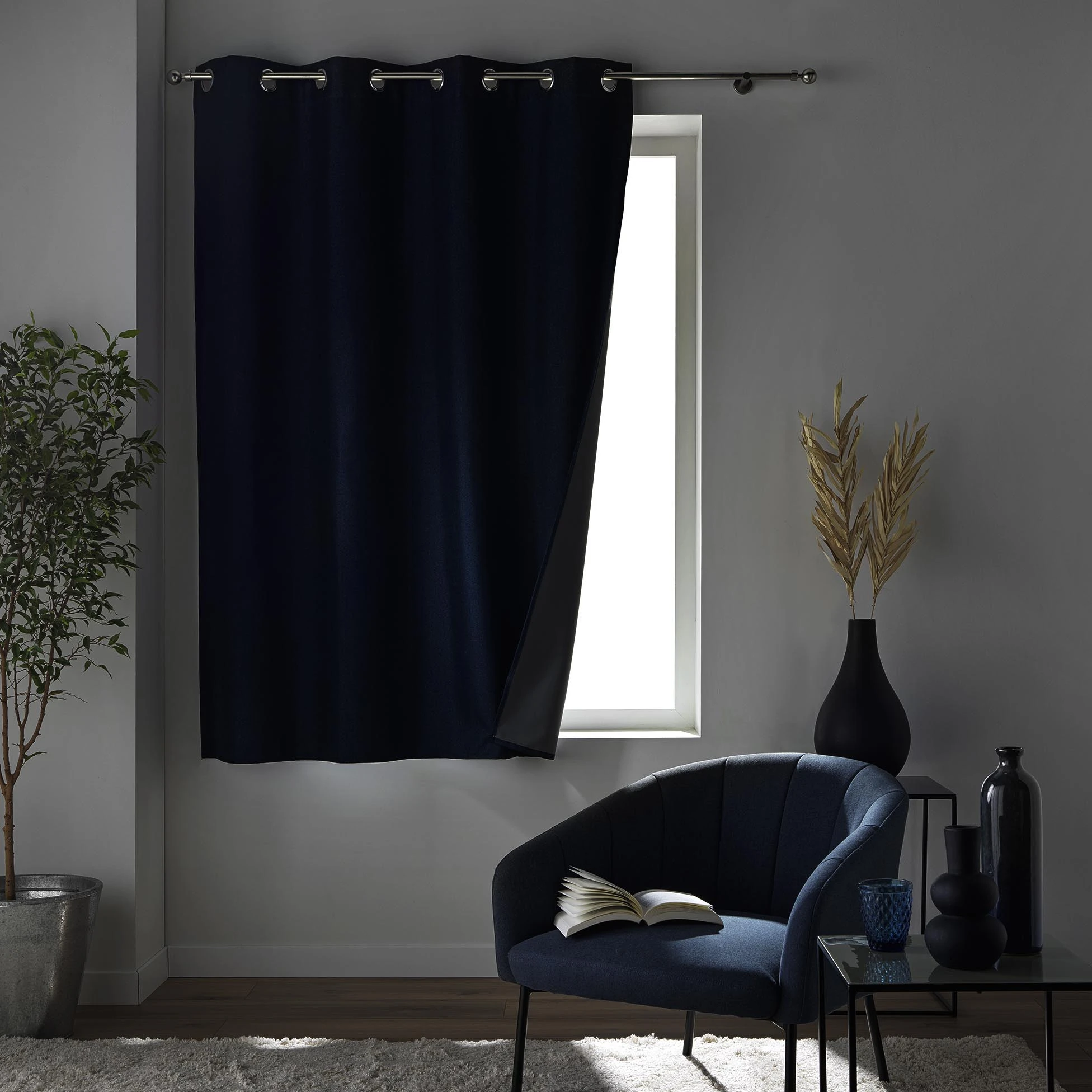 Color Claro Cortinas Con Ojales 140An X 225Al Cm (2 Paneles