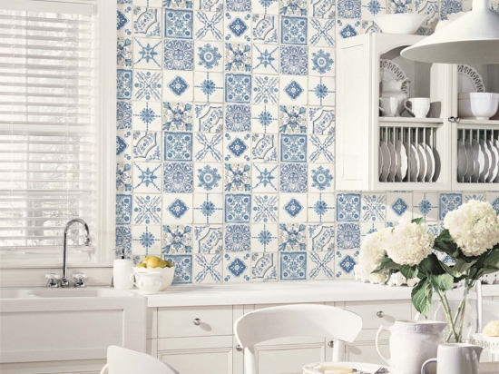 Papier peint cuisine carreau de ciment | HomeMaison
