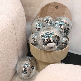 Boule à Facettes Miroir 18cm Noir - Décoration Scintillante Pour Maison, événements, Koopman Home & Styling